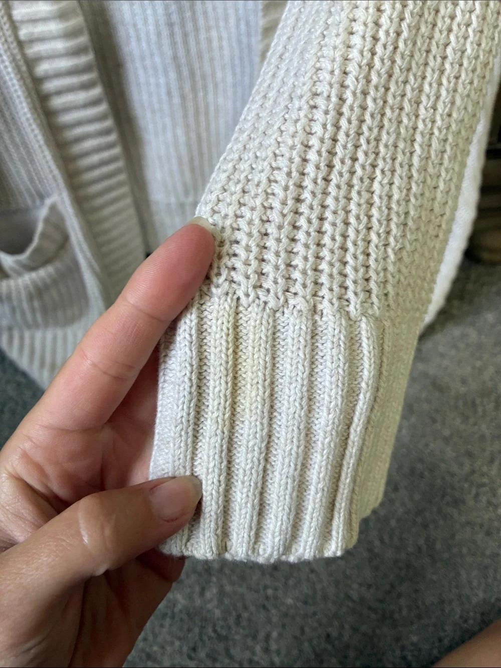 Hollister Cream Open-Front Pocket Cardigan - Picture 3 of 7